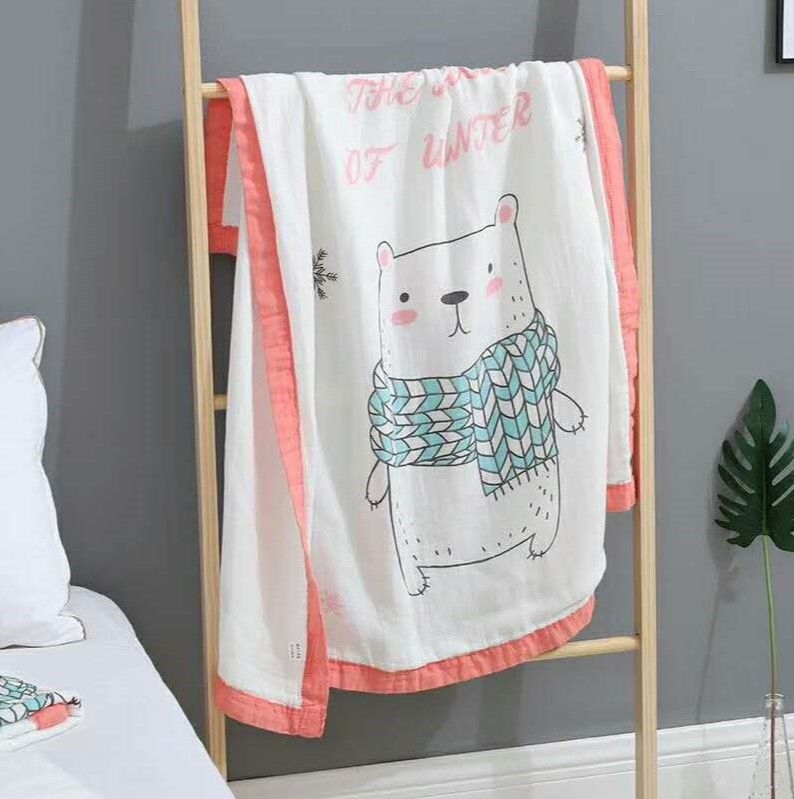 4-6 - layer Baby cotton gauze bath towel bamboo fiber ice silk cold newborn children were wrapped by bath towel