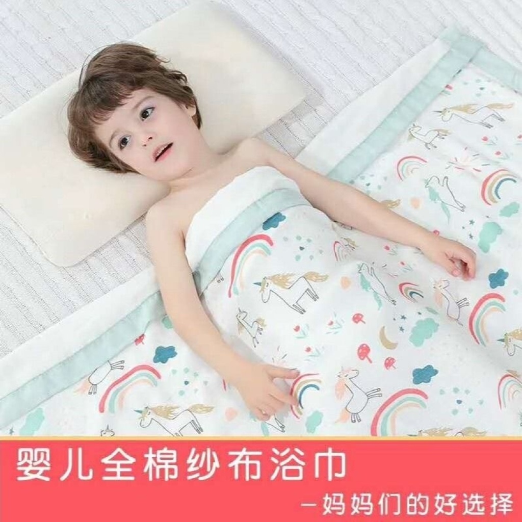 4-6 - layer Baby cotton gauze bath towel bamboo fiber ice silk cold newborn children were wrapped by bath towel