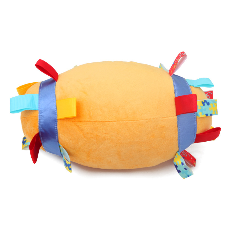 Puzzle Baby Hand Ball Plush Toy Label Rugby Baby Climbing Exercise Toy Built-in Jingle Bell