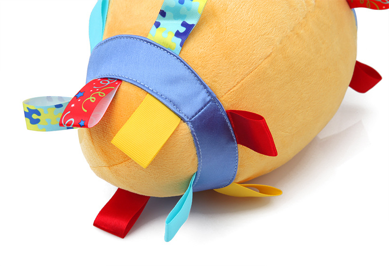 Puzzle Baby Hand Ball Plush Toy Label Rugby Baby Climbing Exercise Toy Built-in Jingle Bell