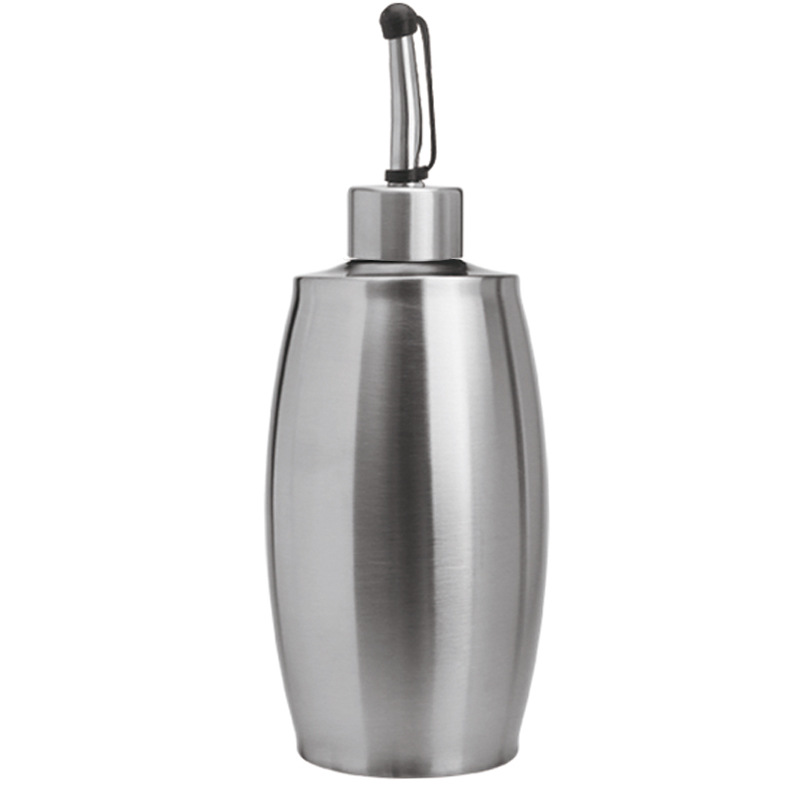 Spot Rugby Food Grade 304 Stainless Steel Oiler Soy Sauce Bottle Vinegar Bottle Spice Jar 350ml Customizable Logo