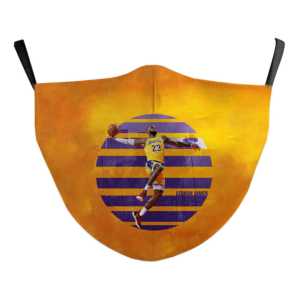 Hot Sale NFL Rugby/Basketball Team Lakers Hot Fire Yong Nuggets Digital Printing Protective Mask Customization