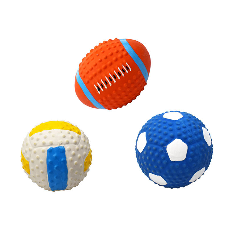 Dogs and Cats Toy Latex Material Football Rugby Volleyball Pet Sounding Toy Pet Supplies Children&#039;s Toys