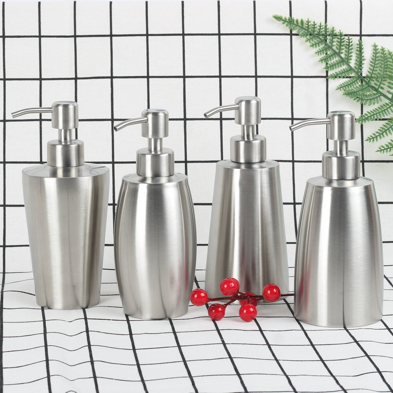 Spot Rugby 304 Stainless Steel Soap Dispenser Tapered Sannitizer Replacement Bottle 350 Ml400ml Customizable Logo