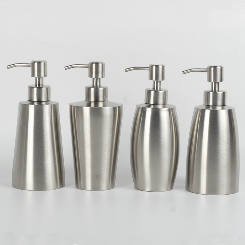 Spot Rugby 304 Stainless Steel Soap Dispenser Tapered Sannitizer Replacement Bottle 350 Ml400ml Customizable Logo