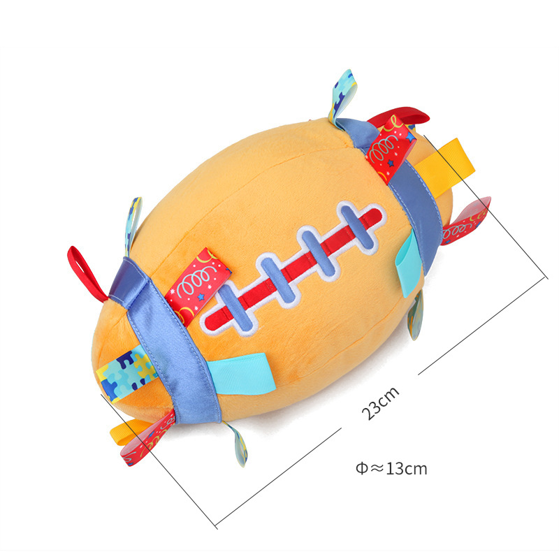 Baby Educational Hand Ball Plush Toy Built-in Jingle Bell Rugby Baby Climbing Exercise Toy