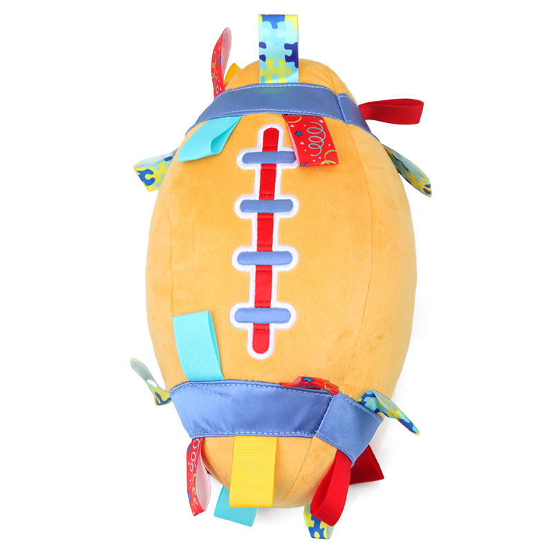 Baby Educational Hand Ball Plush Toy Built-in Jingle Bell Rugby Baby Climbing Exercise Toy
