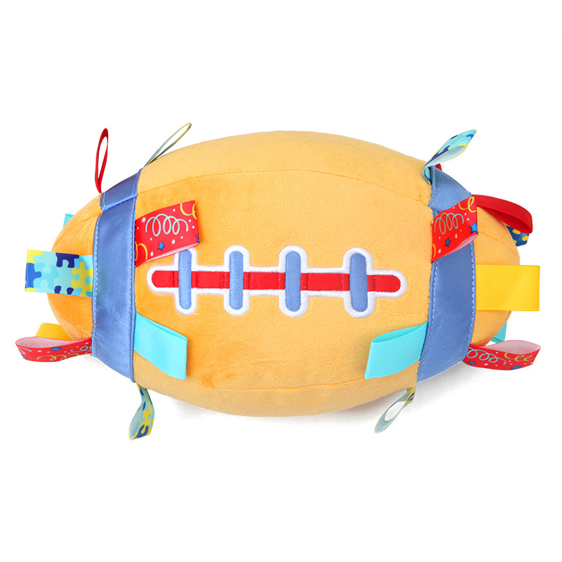 Baby Educational Hand Ball Plush Toy Built-in Jingle Bell Rugby Baby Climbing Exercise Toy