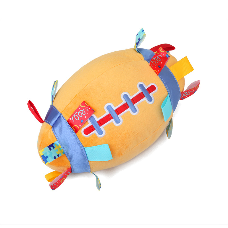 Baby Educational Hand Ball Plush Toy Built-in Jingle Bell Rugby Baby Climbing Exercise Toy