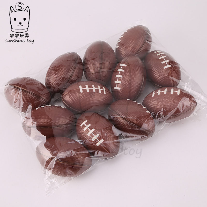 9cm Small Foam Pu Rugby Children&#039;s Sports Toys Vent Sponge Stress Reducing Ball Printing Factory Customization