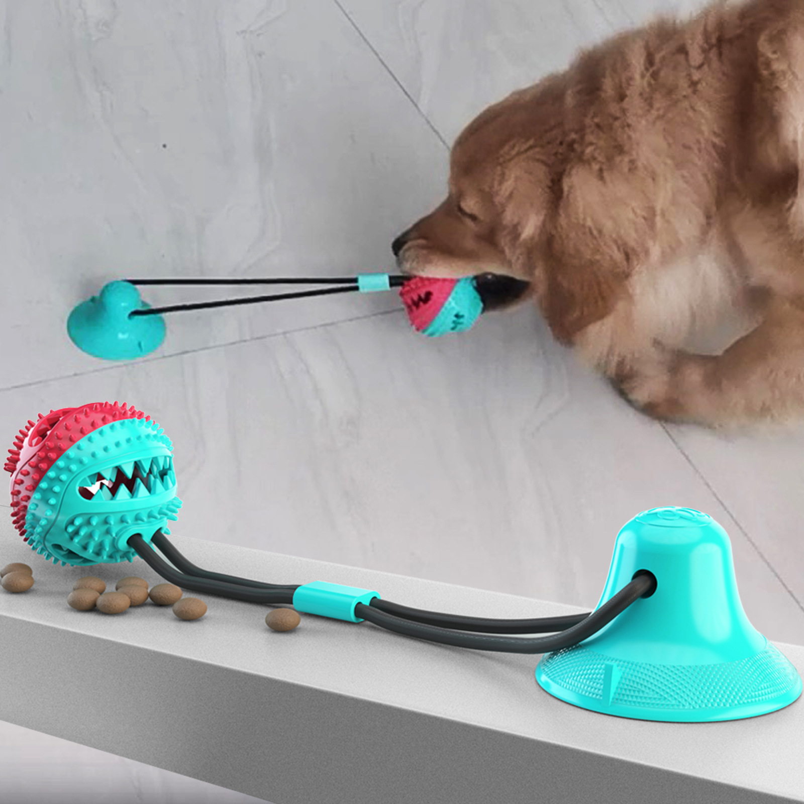 Pet Supplies Factory Wholesale Company New Popular Amazon Dog Toy Tug-of-War Sucker Food Leakage Bite-Resistant Ball
