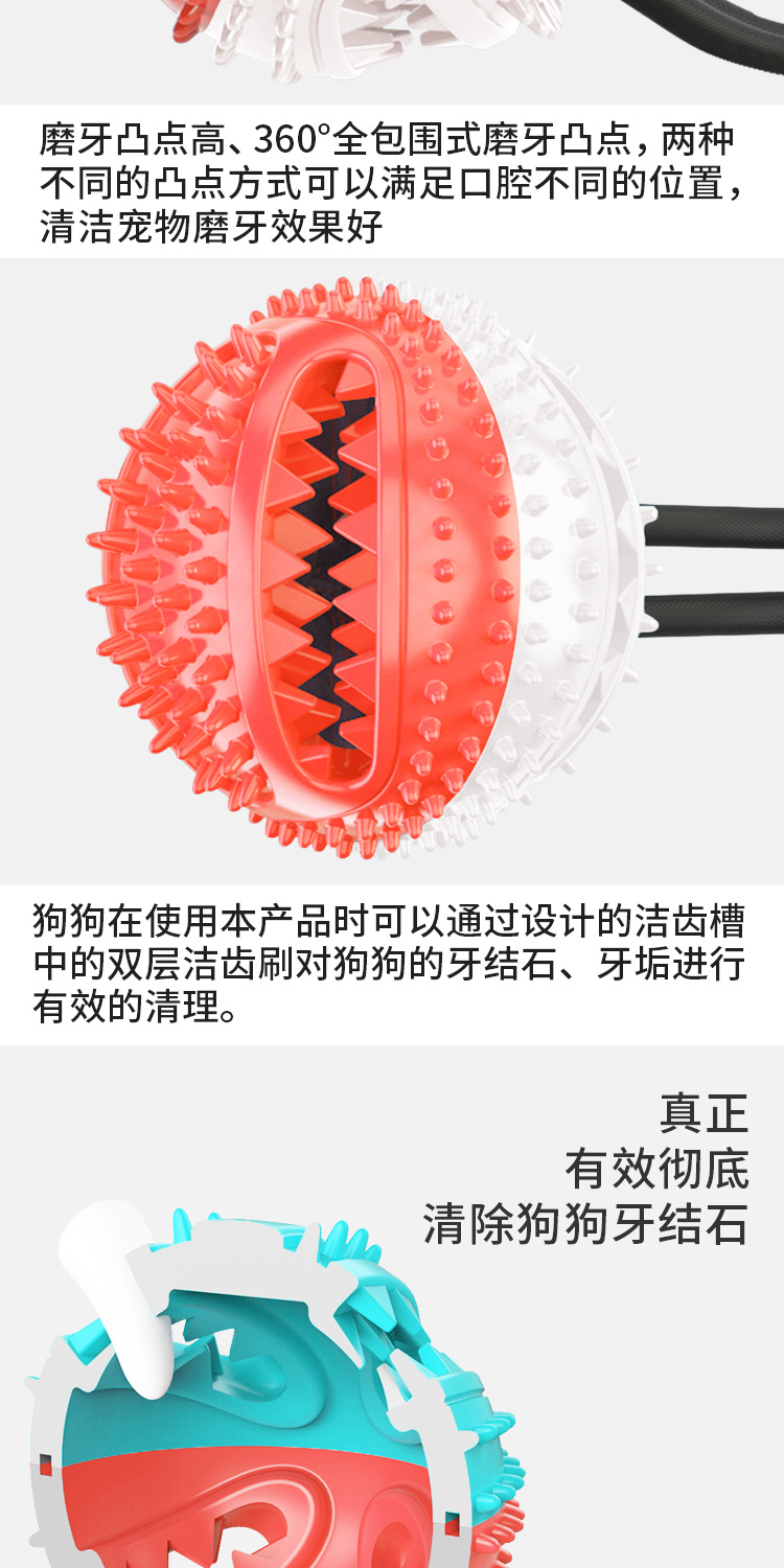 Pet Supplies Factory Wholesale Company New Popular Amazon Dog Toy Tug-of-War Sucker Food Leakage Bite-Resistant Ball