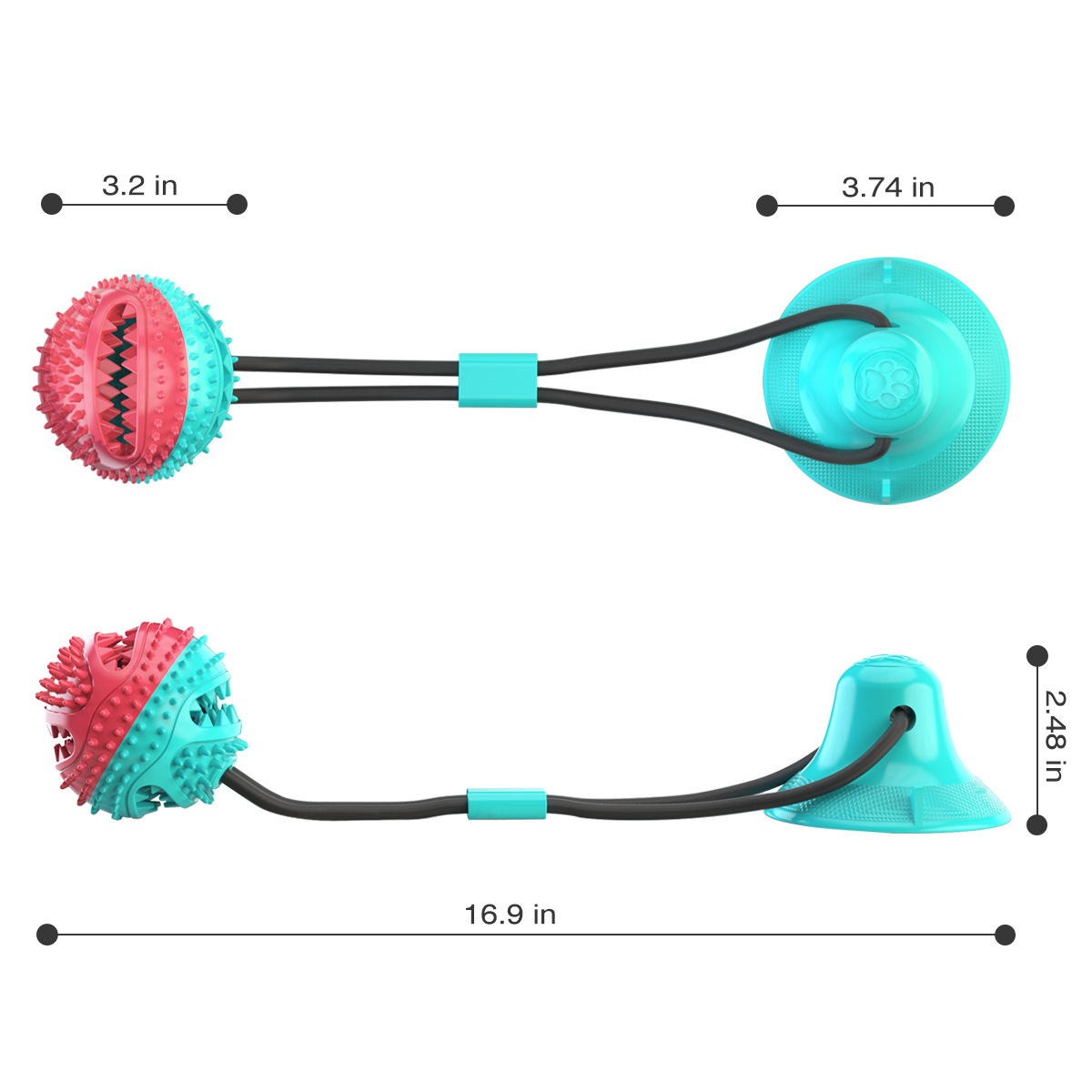 Pet Supplies Factory Wholesale Company New Popular Amazon Dog Toy Tug-of-War Sucker Food Leakage Bite-Resistant Ball