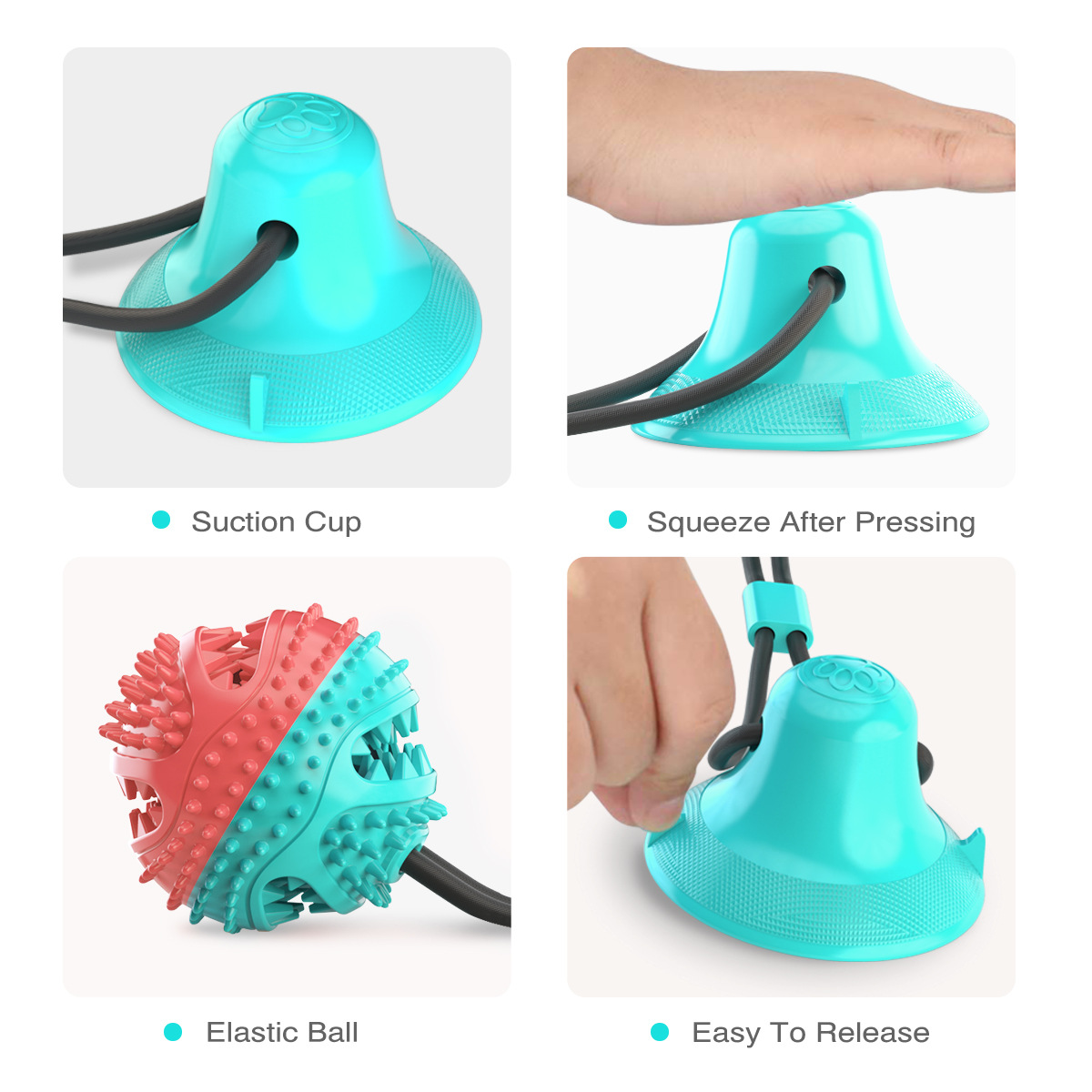Pet Supplies Factory Wholesale Company New Popular Amazon Dog Toy Tug-of-War Sucker Food Leakage Bite-Resistant Ball