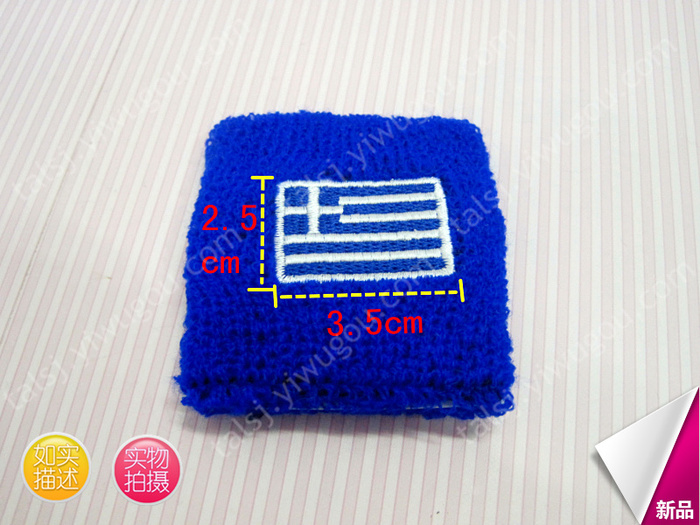 The environmental quality of cashmere knitted Flag of Greece Wristband Wrist Cuff custom material The environmental quality of cashmere knitted Flag of Greece Wristband Wrist Cuff custom material