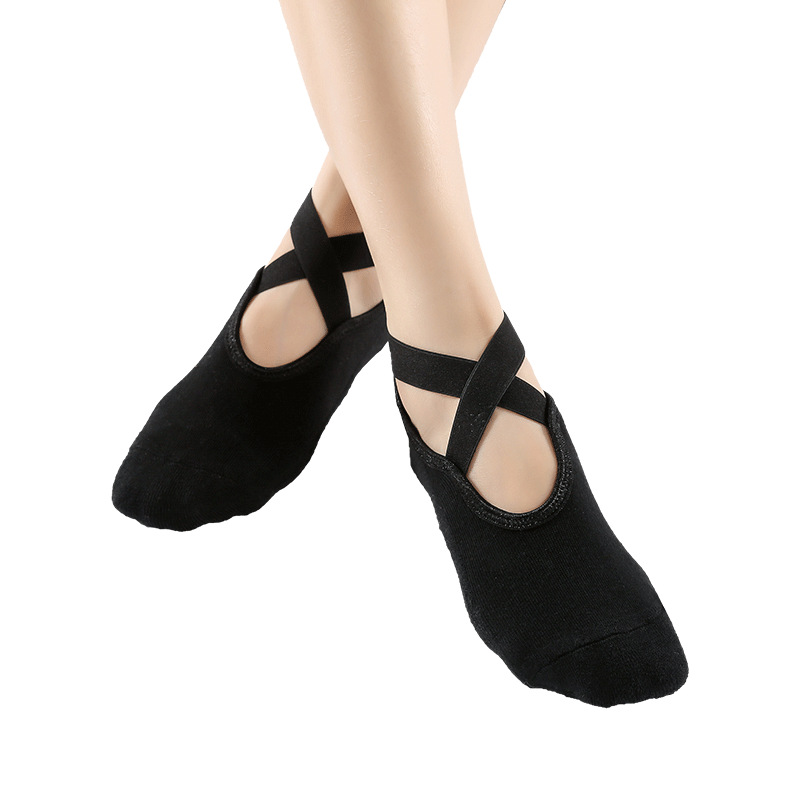 [Factory Direct Supply] Cross-Border Cotton Cross Yoga Socks Ballet Pilates Sports Dispensing Terry-Loop Hosiery