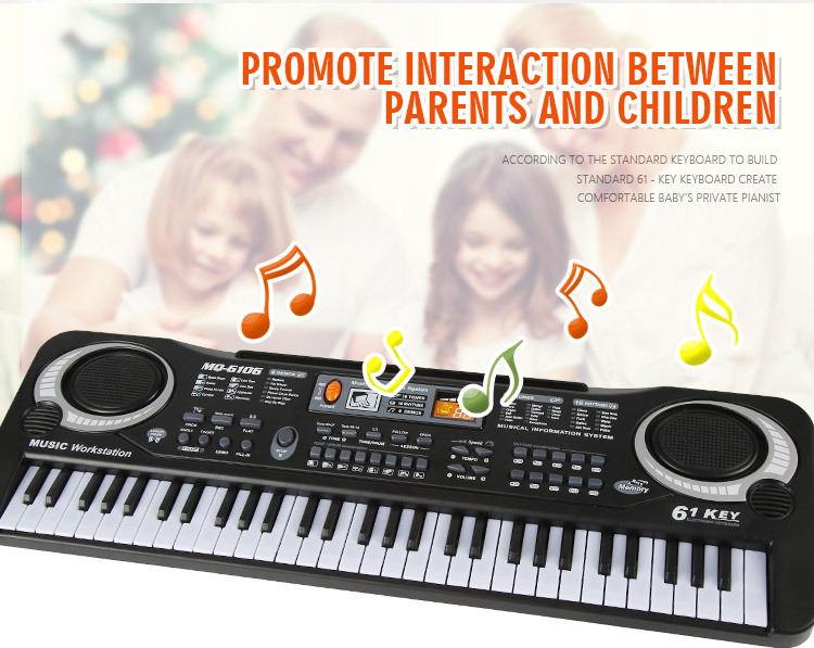 Children's Electronic Keyboard with Microphone Piano Multi-Function 61 Key 6106 Baby Music Toys Wholesale Amazon Children's Electronic Keyboard with Microphone Piano Multi-Function 61 Key 6106 Baby Music Toys Wholesale Amazon