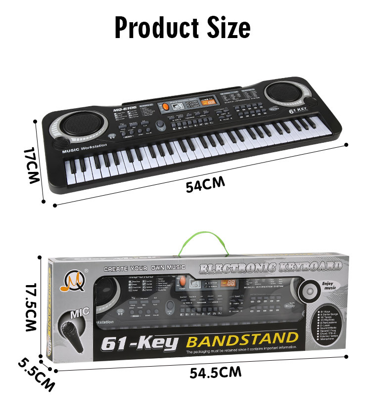 Children's Electronic Keyboard with Microphone Piano Multi-Function 61 Key 6106 Baby Music Toys Wholesale Amazon Children's Electronic Keyboard with Microphone Piano Multi-Function 61 Key 6106 Baby Music Toys Wholesale Amazon