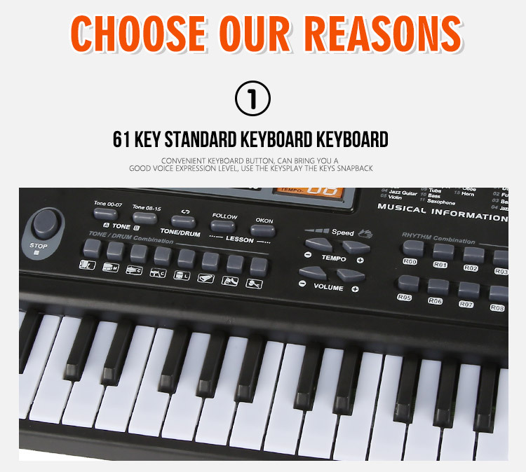 Children's Electronic Keyboard with Microphone Piano Multi-Function 61 Key 6106 Baby Music Toys Wholesale Amazon Children's Electronic Keyboard with Microphone Piano Multi-Function 61 Key 6106 Baby Music Toys Wholesale Amazon