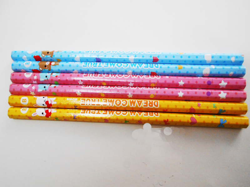 HB 2B Pencil Strip Stick Top Mantle Pencil round Hexagonal Triangle Pencil Children&#039;s Gum Pencil