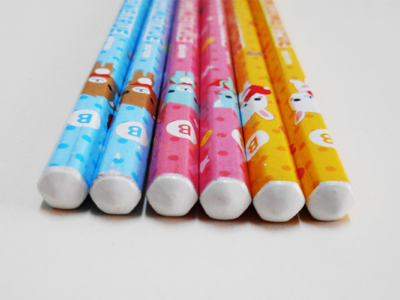 HB 2B Pencil Strip Stick Top Mantle Pencil round Hexagonal Triangle Pencil Children&#039;s Gum Pencil