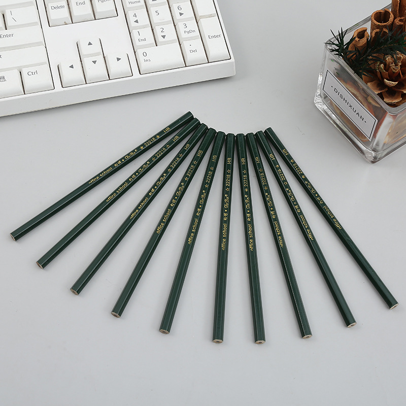 10 PCs Hexagonal Green Rod Pencil Printing Writing HB Pencil Exam Drawing 2B Pencil Factory Wholesale