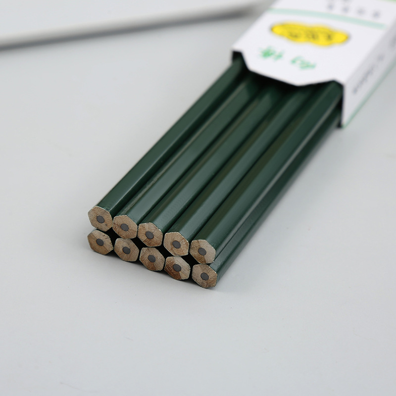 10 PCs Hexagonal Green Rod Pencil Printing Writing HB Pencil Exam Drawing 2B Pencil Factory Wholesale