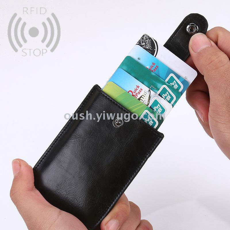 Pu pickup card case business gift card case card clip aluminum alloy membership card case Pu pickup card case business gift card case card clip aluminum alloy membership card case