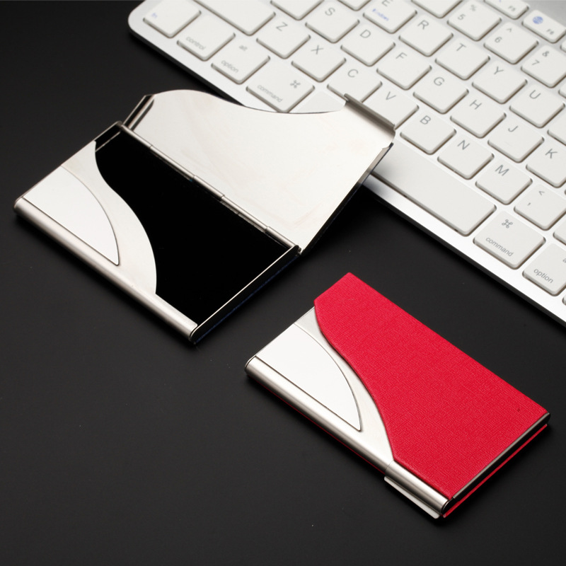 Semi-Curved Business Card Holder Car Gift Moon Type Nail Bone Pattern Business Business Card Case