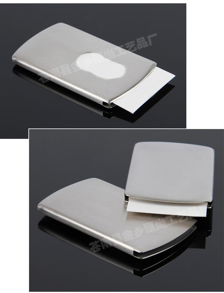 Hand push stainless steel clip metal card case [laser]
