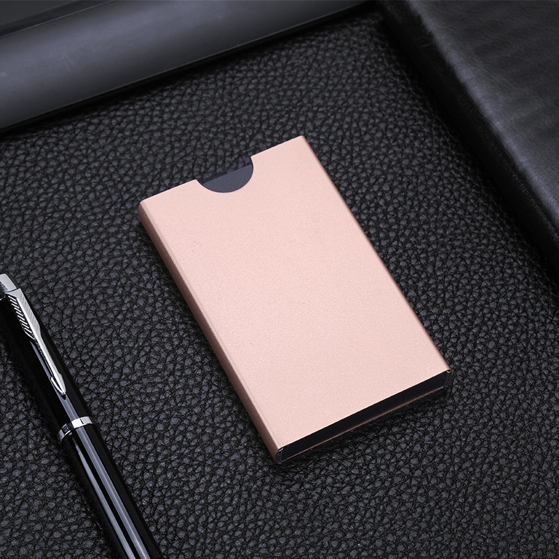 Aluminum alloy credit card case automatic spring card package metal anti-degaussing card case wallet credit card clip