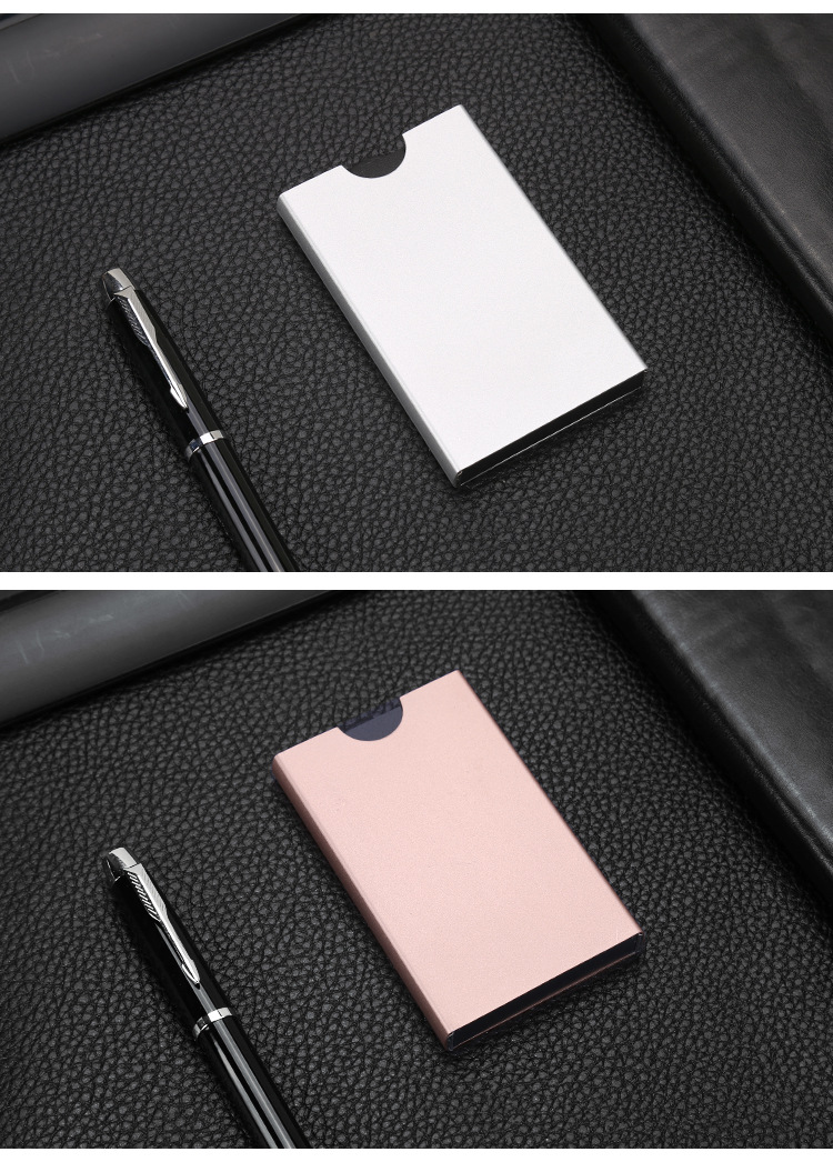 Aluminum alloy credit card case automatic spring card package metal anti-degaussing card case wallet credit card clip Aluminum alloy credit card case automatic spring card package metal anti-degaussing card case wallet credit card clip