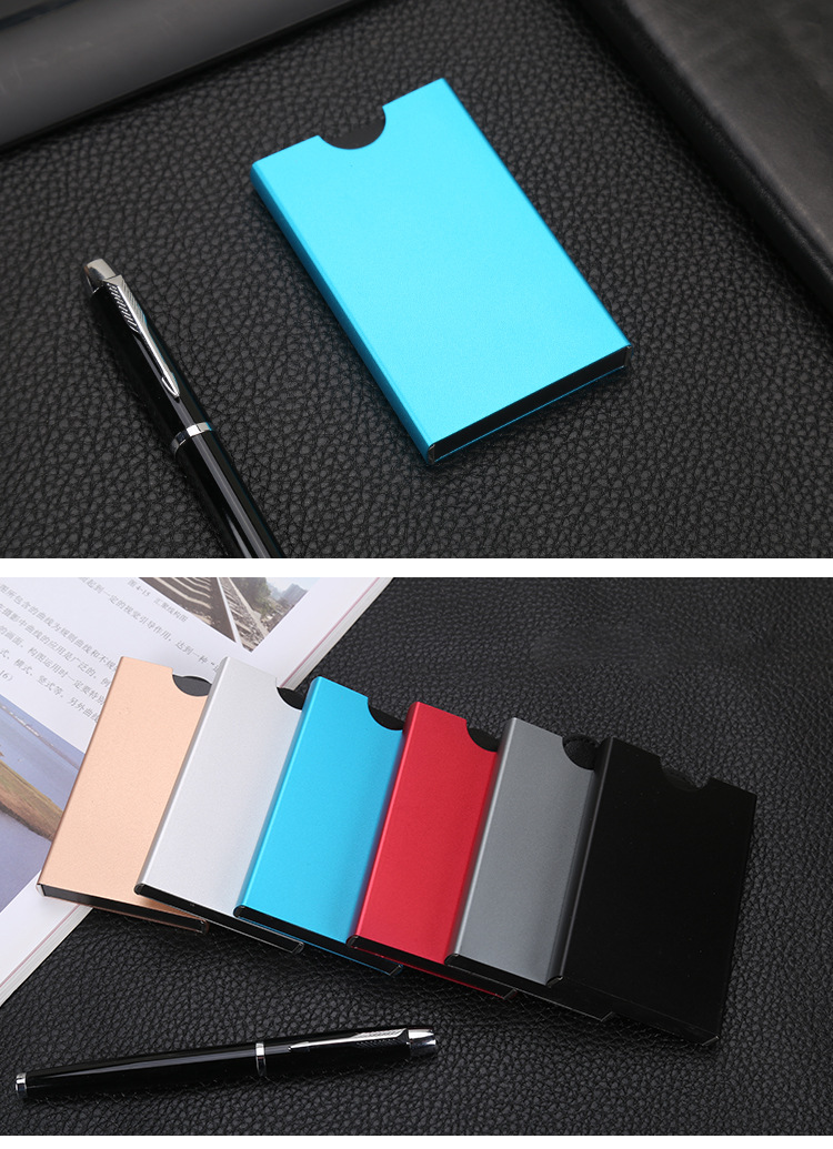 Aluminum alloy credit card case automatic spring card package metal anti-degaussing card case wallet credit card clip Aluminum alloy credit card case automatic spring card package metal anti-degaussing card case wallet credit card clip