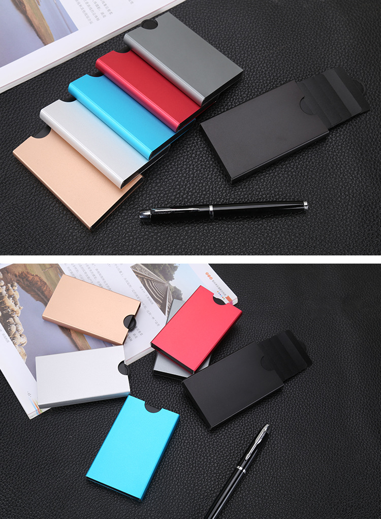 Aluminum alloy credit card case automatic spring card package metal anti-degaussing card case wallet credit card clip Aluminum alloy credit card case automatic spring card package metal anti-degaussing card case wallet credit card clip