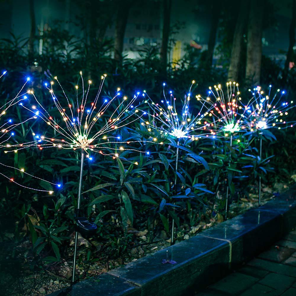 Solar Lawn Fireworks Lamp Dandelion Lighting Chain Outdoor Waterproof Christmas Decorative Lights