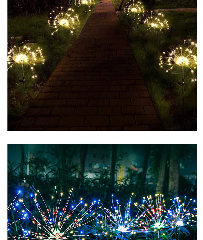 Solar Lawn Fireworks Lamp Dandelion Lighting Chain Outdoor Waterproof Christmas Decorative Lights Solar Lawn Fireworks Lamp Dandelion Lighting Chain Outdoor Waterproof Christmas Decorative Lights