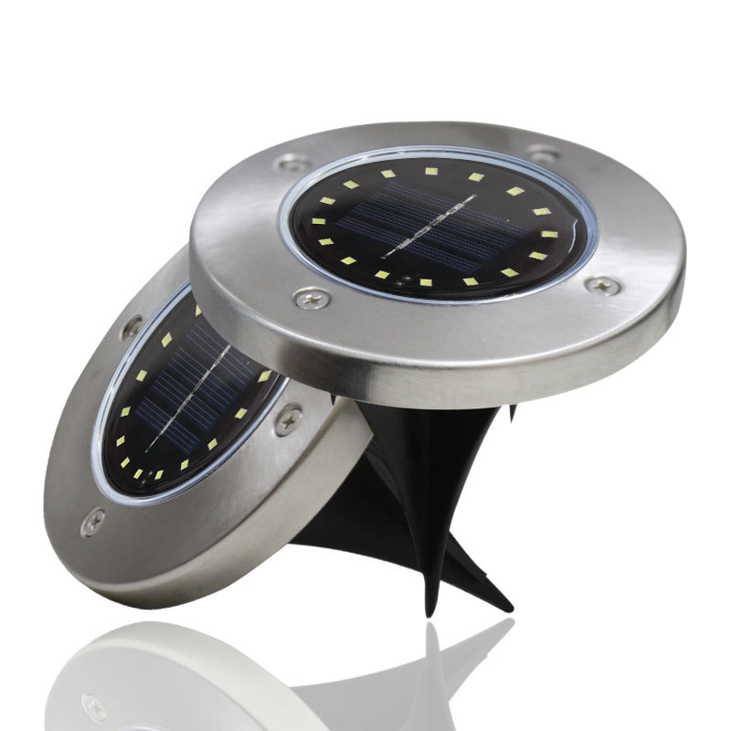 Solar Underground Light 8led Stainless Steel Outdoor New Plug-in Floor Lawn Lamp Garden Rain-Proof Villa Floor Lamp