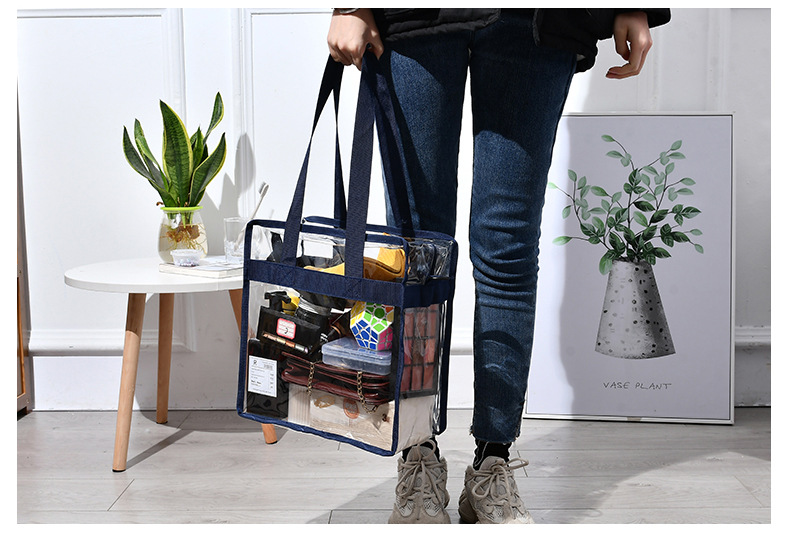 capacity transparent cosmetic bag hand bill of lading shoulder PVC cosmetic bag travelling bag portable waterproof bag capacity transparent cosmetic bag hand bill of lading shoulder PVC cosmetic bag travelling bag portable waterproof bag