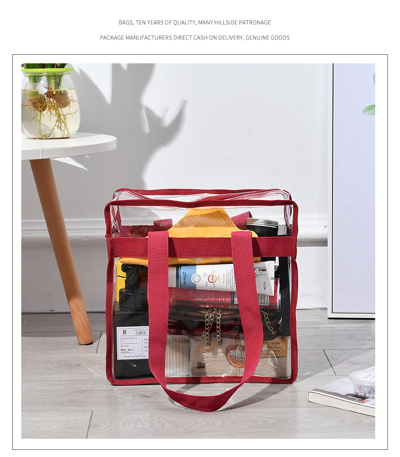 capacity transparent cosmetic bag hand bill of lading shoulder PVC cosmetic bag travelling bag portable waterproof bag capacity transparent cosmetic bag hand bill of lading shoulder PVC cosmetic bag travelling bag portable waterproof bag