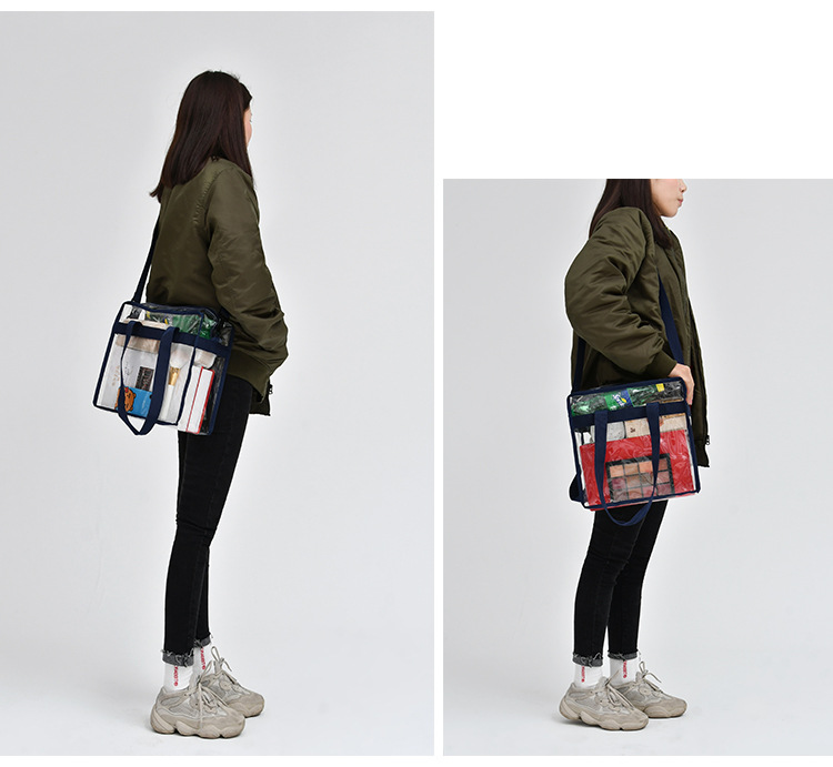 capacity transparent cosmetic bag hand bill of lading shoulder PVC cosmetic bag travelling bag portable waterproof bag capacity transparent cosmetic bag hand bill of lading shoulder PVC cosmetic bag travelling bag portable waterproof bag
