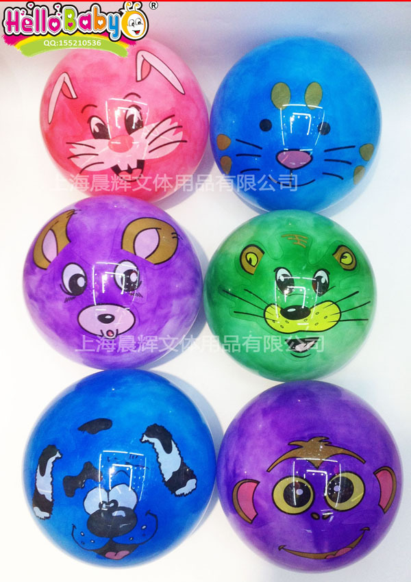 decal ball, stick ball with animal face mix, six designs mix, toys ball, popular PVC ball decal ball, stick ball with animal face mix, six designs mix, toys ball, popular PVC ball