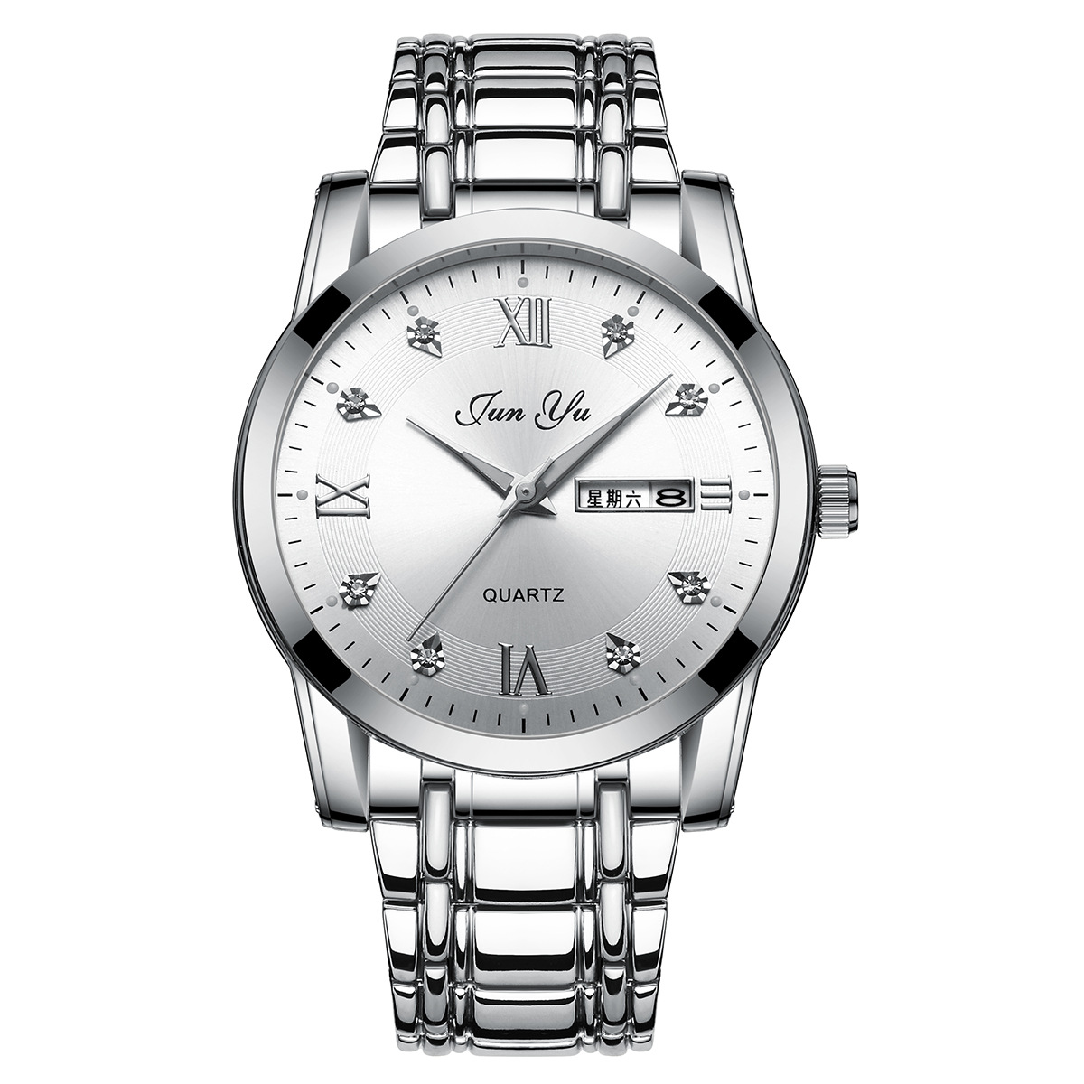 Automatic Movement NonMechanical Men's Watch Double Calendar Luminous Waterproof Business Steel Wrist Quartz Watch Automatic Movement NonMechanical Men's Watch Double Calendar Luminous Waterproof Business Steel Wrist Quartz Watch