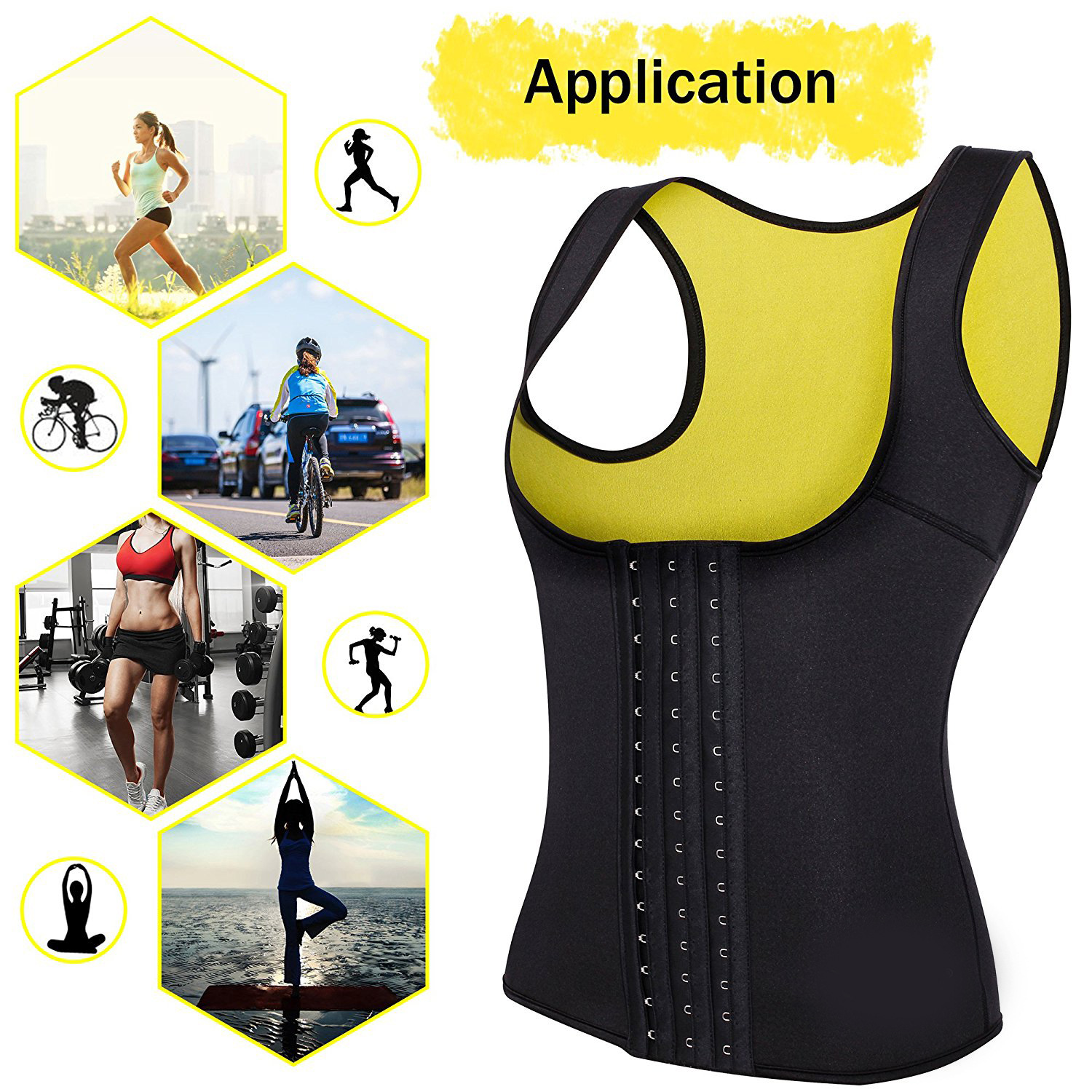 European and American Hot Selling Women's Body Shaping Push-up Vest Cross-Border Court Corset Neoprene Belly Coat
