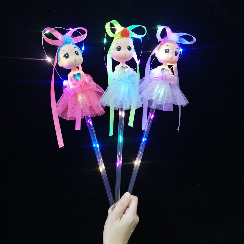 The new night market to set up small fairy LED lighting toys angel doll fairy sticks to push children toys wholesale