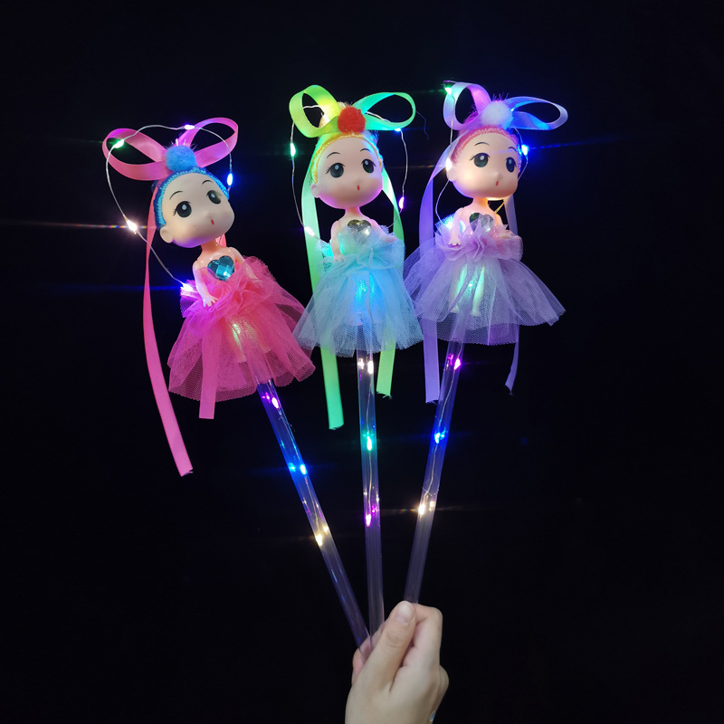 The new night market to set up small fairy LED lighting toys angel doll fairy sticks to push children toys wholesale
