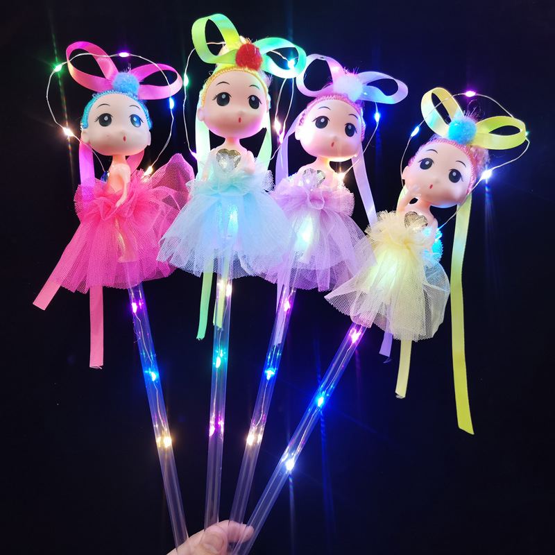 The new night market to set up small fairy LED lighting toys angel doll fairy sticks to push children toys wholesale
