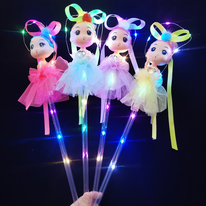 The new night market to set up small fairy LED lighting toys angel doll fairy sticks to push children toys wholesale