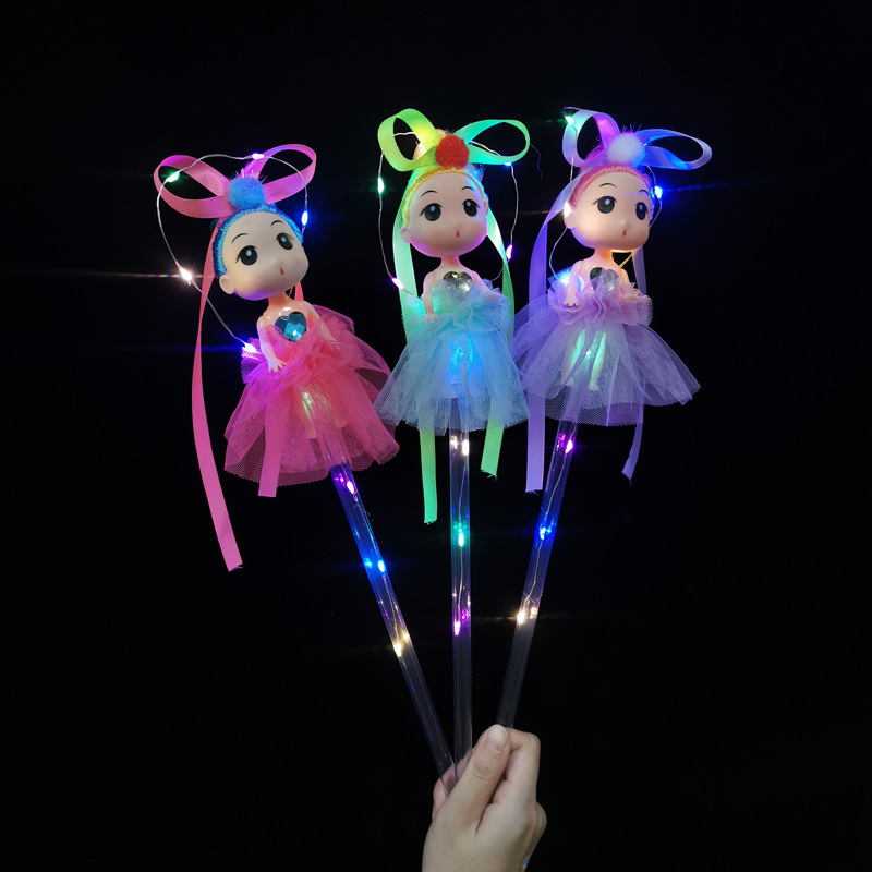 The new night market to set up small fairy LED lighting toys angel doll fairy sticks to push children toys wholesale
