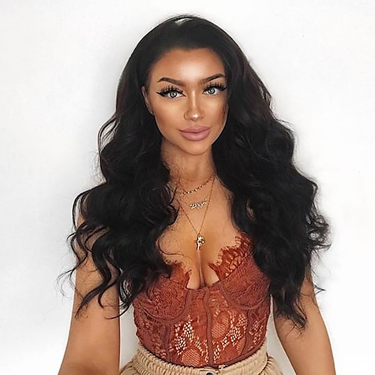 AliExpress 2019 Summer New Women's Sexy Lace Eyelashes Taste Push-up Underwear Bottoming One-Piece Suit 4048