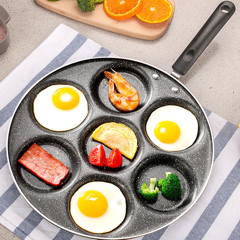 Stone Four Holes Egg Frying Pan Three Five Seven Holes Griddle Household NonStick Egg Dumplings Poached Egg Fry Pan
